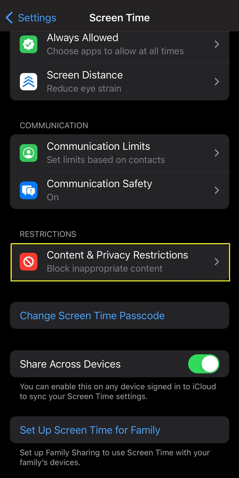 protect iphone content privacy restriction
