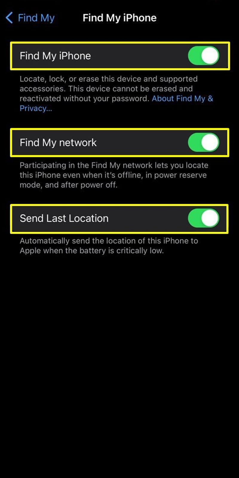 protect iphone tips find my iphone send last location