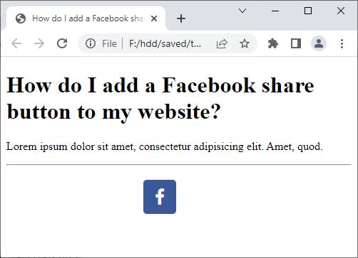 add Facebook share button to website